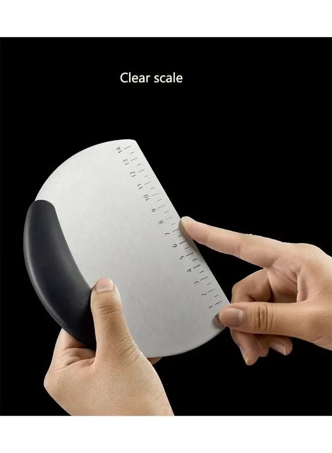 Kitchen Baking Tools Half Round Scraper Dough Bread Cutting Stainless Steel Scraper Household Baking Cutter And Scraper Assorted 12*14.5cm - Image 3